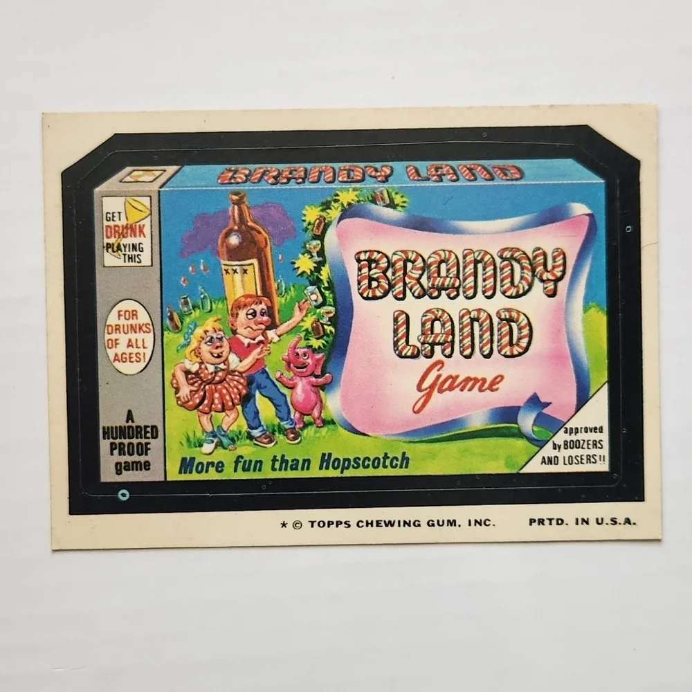 Rare Vintage 1973 Topps Wacky Packages Brandy Land Sticker Collectible  Card